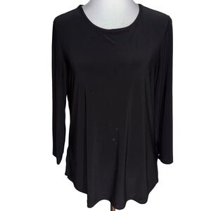 Anne Klein Black Long Sleeve Top